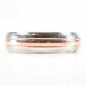 HALLMARKED 9CT WHITE GOLD & PLATINUM BAND RING