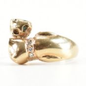 HALLMARKED 9CT GOLD CAT CROSSOVER RING