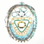 COLLECTION OF ASSORTED STONE & BEAD JEWELLERY