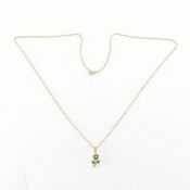 VINTAGE GOLD & EMERALD PENDANT NECKLACE