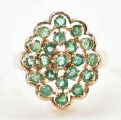 HALLMARKED 9CT GOLD EMERALD CLUSTER RING