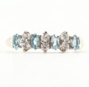 HALLMARKED 9CT GOLD TOPAZ & CZ RING