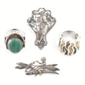 GROUP OF SILVER & WHITE METAL JEWELLERY