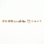 COLLECTION OF ASSORTED GOLD STUD EARRINGS