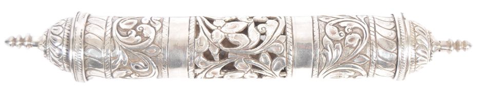 19TH CENTURY SILVER REPOUSSÉ DOCUMENT HOLDER