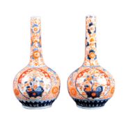 PAIR OF 19TH CENTURY JAPANESE MEIJI IMARI BOTTLE VASES