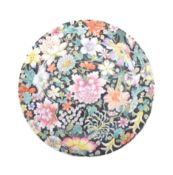 19TH CENTURY CHINESE MILLE FLEURS QIANLONG MARK PLATE