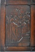 CARVED OAK PLAQUE OF HENRY II AT THE TOMB OF THOMAS BECKET