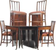 LARGE 19TH CENTURY D END MAHOGANY PEDESTAL DINING TABLE