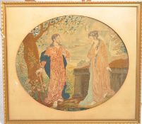 18TH CENTURY GEORGE III RELIGIOUS SILK TAPESTRY