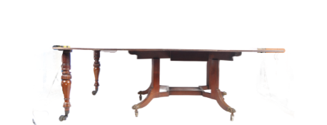 19TH CENTURY MAHOGANY CUMBERLAND ACTION DINING TABLE
