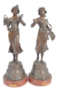 19TH CENTURY FRENCH SPELTER ART NOUVEAU FIGURES