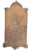 EARLY 20TH ART NOUVEAU CAST IRON WALL PLAQUE