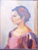 DORIAN LEVINE (20TH CENTURY) PORTRAIT STUDY OF A YOUNG LADY