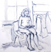DORIAN LEVINE (20TH CENTURY) PORTRAIT STUDY OF A NUDE