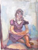 DORIAN LEVINE (20TH CENTURY) PORTRAIT STUDY OF A YOUNG LADY
