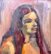 DORIAN LEVINE (20TH CENTURY) PORTRAIT STUDY OF A YOUNG LADY