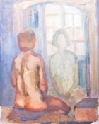 DORIAN LEVINE (20TH CENTURY) PORTRAIT STUDY OF FEMALE NUDE