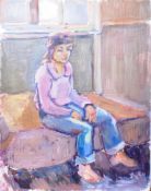 DORIAN LEVINE (20TH CENTURY) PORTRAIT STUDY OF A YOUNG LADY