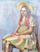 DORIAN LEVINE (20TH CENTURY) PORTRAIT STUDY OF A YOUNG LADY
