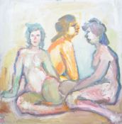 DORIAN LEVINE (20TH CENTURY) PORTRAIT STUDY OF FEMALE NUDE FORM