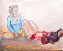 DORIAN LEVINE (20TH CENTURY) PORTRAIT STUDY OF BALLERINA'S