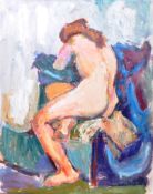 DORIAN LEVINE (20TH CENTURY) PORTRAIT STUDY OF FEMALE NUDE