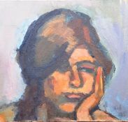 DORIAN LEVINE (20TH CENTURY) PORTRAIT STUDY OF A YOUNG LADY
