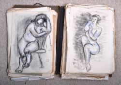 DORIAN LEVINE (20TH CENTURY) FOLIO COLLECTION OF CHARCOAL NUDES