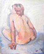 DORIAN LEVINE (20TH CENTURY) PORTRAIT STUDY OF A FEMALE NUDE