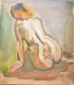 DORIAN LEVINE (20TH CENTURY) PORTRAIT STUDY OF FEMALE NUDE