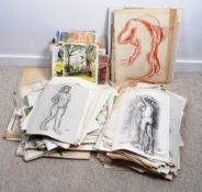 DORIAN LEVINE (20TH CENTURY) FOLIO COLLECTION OF CHARCOAL NUDES