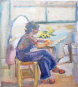 DORIAN LEVINE (20TH CENTURY) PORTRAIT STUDY OF A YOUNG LADY
