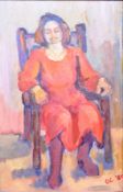 DORIAN LEVINE (20TH CENTURY) PORTRAIT STUDY OF A YOUNG LADY