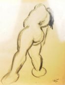 DORIAN LEVINE (20TH CENTURY) PORTRAIT STUDY OF A FEMALE NUDE