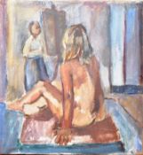 DORIAN LEVINE (20TH CENTURY) PORTRAIT STUDY OF FEMALE NUDE