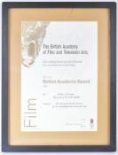 ESTATE OF BOB BAKER - WALLACE & GROMIT - BAFTA CERTIFICATE