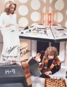 DOCTOR WHO - TOM BAKER, BOB BAKER & LEESON - SIGNED 16X12
