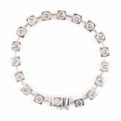 FRENCH 18CT WHITE GOLD & DIAMOND LINE BRACELET