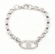 SILVER & CUBIC ZIRCONIA BRACELET CHAIN