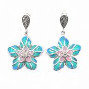 925 SILVER PLIQUE A JOUR & MARCASITE DROP EARRINGS