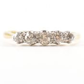 18CT GOLD & PLATINUM FIVE STONE DIAMOND RING