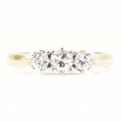 HALLMARKED 9CT GOLD & DIAMOND 3 STONE RING
