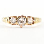 VINTAGE GOLD & DIAMOND THREE STONE RING