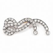 VICTORIAN SILVER & GOLD ROSE CUT DIAMOND COMET BROOCH