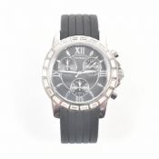 YVES BERTELIN STAINLESS STEEL WHITE STONE SET WRIST WATCH