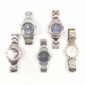 FIVE WRIST WATCHES - PHILIP PERSIO, CASIO & SEKONDA