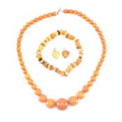 GROUP OF VINTAGE AMBER & AMBER STYLE JEWELLERY