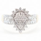 HALLMARKED 9CT GOLD & DIAMOND CLUSTER RING
