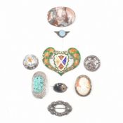 COLLECTION OF ASSORTED SILVER BROOCH PINS